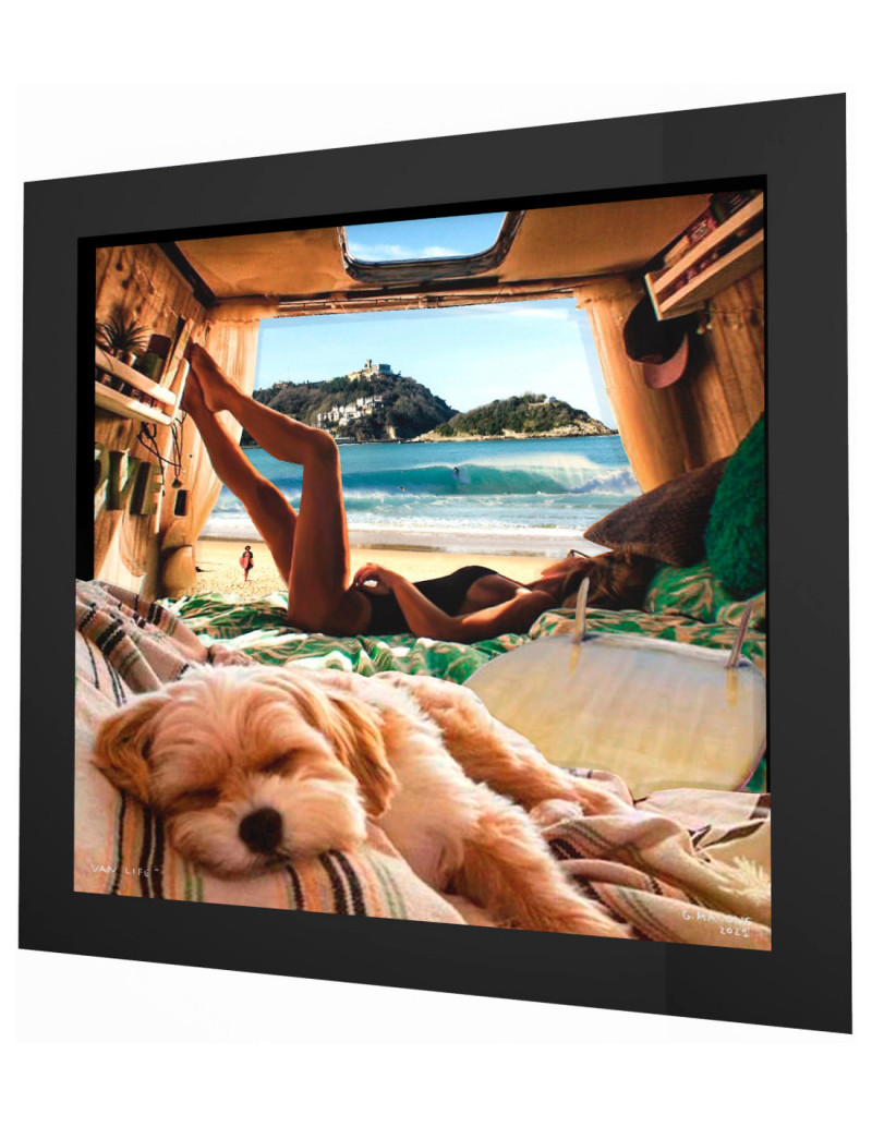 "Van life" framed 3d collage by Malone
