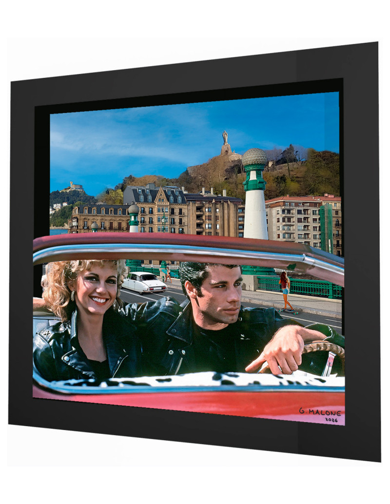 "Greasers" framed 3d collage by Malone