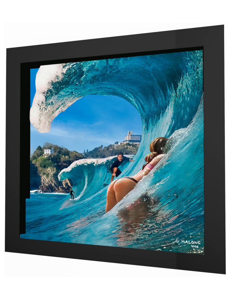 "Tunnel vision" framed 3d collage by Malone