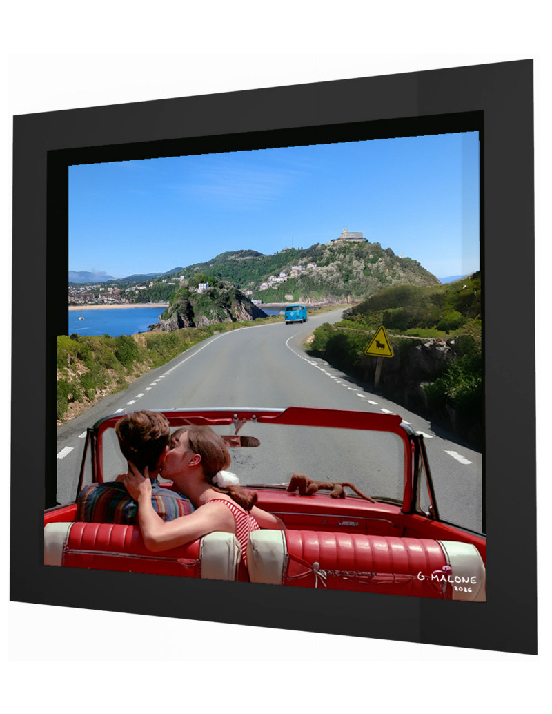 "Love trip" collage 3D enmarcado de Malone