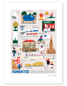 Ilustración "Donostia" de Mikel Casal. Reproducciones A5,...