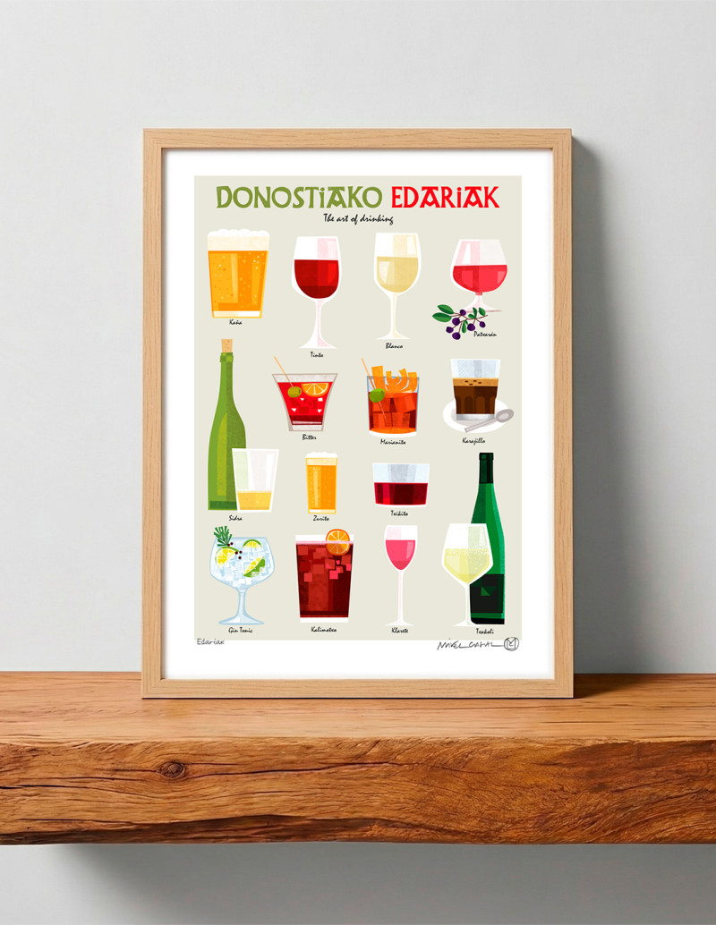 Illustration "Donostiako Edariak" by Mikel...