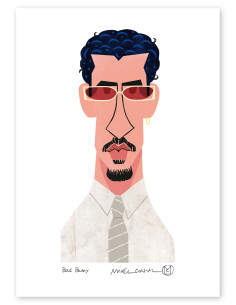 Ilustración "Bad Bunny" de Mikel Casal. Reproducción A5...